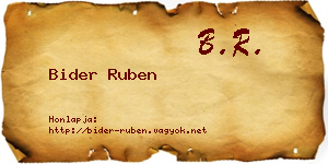Bider Ruben névjegykártya